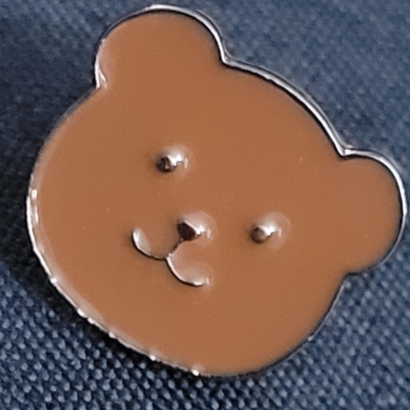Brown Teddy Bear Enamel Pin - Picture 5 of 10